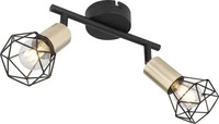 Globo Lighting 54802S2AB, Globo Lighting Xara I Deckenlampe 2x40 W schwarz-messing