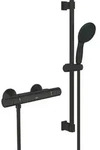 Grohe Precision Start Duschset Wandmontage mit Thermostat schwarz 345972431