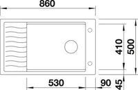 Blanco 525886, Blanco Elon XL 8 S Granitsp&uuml;le 86x50 cm schwarz 525886