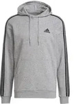 adidas Essentials 3-Streifen Hoodie French Terry grau / schwarz M