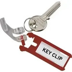 DURABLE Schl&uuml;sselanh&auml;nger KEY CLIP 195703 rot 6 St&uuml;ck