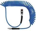 RIEGLER Spiralschlauch PU blau 7,5m NW7,4 Stecker & Sicherheits-Kupplung 12x8mm