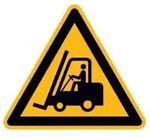 Warnschild Flurf&ouml;rderzeuge Alu gepr&auml;gt SL 310mm