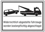 Parkverbotschild 400x250mm Aluminium Abschlepper