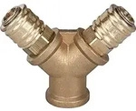 RIEGLER Verteiler mit 2 Kupplungen IG 3/8 Messing