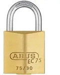 ABUS Messing-Hangschlo&szlig; EC 75 75/40 Wendeschl&uuml;sselmechanik