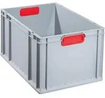 ALLIT EuroBox 632,600x400x320mm Griffe geschliffen,grau/rot