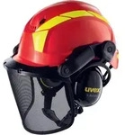 UVEX Schutzhelm pheos forestry 9774 kurzer Schirm Drehrad rot
