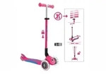 GLOBBER PRIMO FOLDABLE PLUS LIGHTS - pink