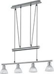 Trio Leuchten Leuchtenfabrik Pendelleuchte, Levisto - Nickelfarben - ca.80x160x11cm