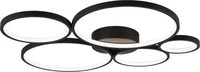 Trio Leuchten Leuchtenfabrik Deckenleuchte, Rondo - Schwarz - ca.59x5,5x53cm