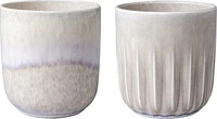 Villeroy & Boch Tischkultur Becher Set 2tlg., Perlemor Sand - Beige - ca.8,5x9x8,5cm