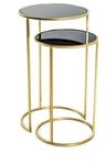 Beistelltisch, 21218 &ndash; Goldfarben &ndash; &Oslash; 30cm/&Oslash; 35cm H: 50cm/H: 60cm 