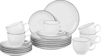 Christian Seltmann Seltmann Kaffeeservice Lido wei&szlig;es Porzellan 18-teilig elegant