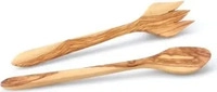 Continenta Salatbesteck Olivenholz Hellbraun Ge&ouml;lt 30 cm