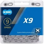 KMC Fahrrad Kette X9 9-fach grau 114 Glieder, 1/2 x 11/128""