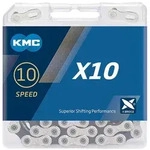 KMC Fahrrad Kette X10 10-fach silber/schwarz 122 Glieder, 1/2 x 11/128""