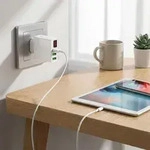 Smartes USB-A Ladeger&auml;t 3 Ports mit LED Display in Weiss &ndash; Leistungsstark,