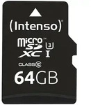 Intenso microSDXC-Speicherkarte UHS-I Professional 64 GB - High-Speed bis 90 MB/s U3