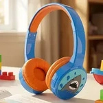 Kinder Bluetooth Kopfh&ouml;rer kabellos, Blau: Robustes Headset mit Mikrofon & 85dB