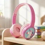 Kinder Bluetooth Kopfh&ouml;rer kabellos, Pink: Robustes Headset mit Mikrofon & 85dB