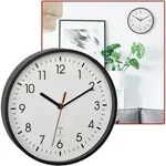 Klassische Funk-Wanduhr, &Oslash; 24,5cm, weiss-schwarz &ndash; Analoge Wanduhr mit pr&auml;zisem