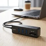 USB-C Hub - 3x USB-A 3.2 Gen 1 (5 Gbit/s) - SD/MicroSD Cardreader - Aluminiumgeh&auml;use