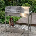 Edelstahl Holzkohlegrill f&uuml;r die Outdoork&uuml;che - Doppel-Grillrost getrennt