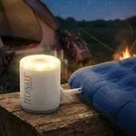 Kompakte Akku-Luftpumpe mit 5 Aufs&auml;tzen & LED-Licht &ndash; weiss, ideal f&uuml;r