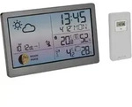 Premium Wetterstation m. Farbdisplay und Aussensensor, Messung von Temperatur,