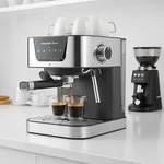 Profi Siebtr&auml;ger Kaffeemaschine, 19 bar, rostfreier Edelstahl, W&auml;rmeplatte...