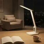 Aufladbare LED Schreibtischleuchte &ndash; Schicke Nachttischlampe mit Touch-Dimmer,