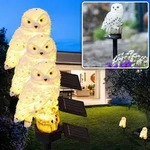Originelle LED Solar Eule, 3er-Set, wetterfest und witterungsbest&auml;ndig, Solar