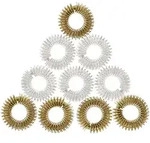 Akupressurringe 10er Set Gold/Silber - Fingermassage f&uuml;r Vitalit&auml;t, Leistung &