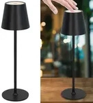 Premium LED Tischlampe Akkubetrieben Schwarz &ndash; Touch-Dimmer, IP44, Outdoor &