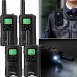 Walkie Talkie, 4er-Set PMR-Funkger&auml;t mit VOX, Taschenlampe, 10km Reichweite, 8