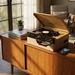 Retro Musikanlage: Plattenspieler, DAB+/FM Radio, CD, Kassette, Bluetooth 5.3 &