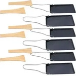 Praktisches 6er-Set Grillpf&auml;nnchen f&uuml;r Raclette & BBQ, mit klappbarem Griff &