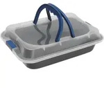 Praktisches 2-in-1 Backform-Set: Backblech aus Metall & Transportbox mit Deckel...