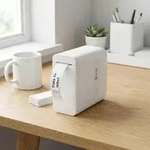 Mobiler Mini Bluetooth Thermodrucker Weiss: Etikettendrucker, kompakter Label...