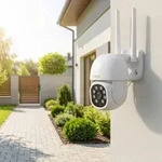 Mini WLAN Outdoor-Kamera: Schwenkbare Full-HD 3MP &Uuml;berwachungskamera, 5,8 GHz,