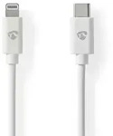 MFI zertifiziertes iPhone Kabel, USB-C auf Lightning, Quick Charge, 2 m, weiss,
