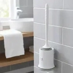 WC-B&uuml;rste mit Garnitur zur Wandmontage ohne Bohren - Hygienische Badreinigung,