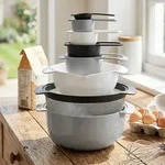 8-in-1 Sch&uuml;ssel-Set mit Messbechern & L&ouml;ffeln - Platzsparendes Design zum...