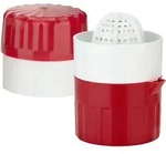 Manuelle Saftpresse weiss-rot - Entsafter f&uuml;r Zitrone, Orange & Limette - BPA-frei -