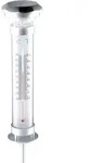 Solar-Gartenlampe mit Thermometer - LED Wegeleuchte f&uuml;r Aussen - D&auml;mmerungssensor,