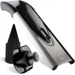 Premium Edelstahl Gem&uuml;sereibe V6 Basis Set, 3 Schnittst&auml;rken, silber-schwarz:
