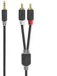 Stereo Cinch Audiokabel - 3,5mm Klinke auf 2x Cinch Stecker - HiFi-Klang, 2m,