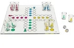 Trinkspiel Ludo mit 16 Shot-Gl&auml;sern & 2 W&uuml;rfeln - Feuchtfr&ouml;hliche