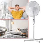 Nedis NedisStandventilator, weiss, h&ouml;henverstellbar, 45 W, &Oslash; 40 cm